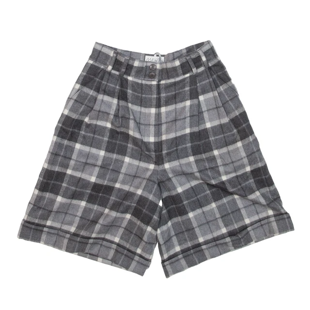 MALON Pantaloncini Casual Grigi Check Rilassati Donna XXS W24