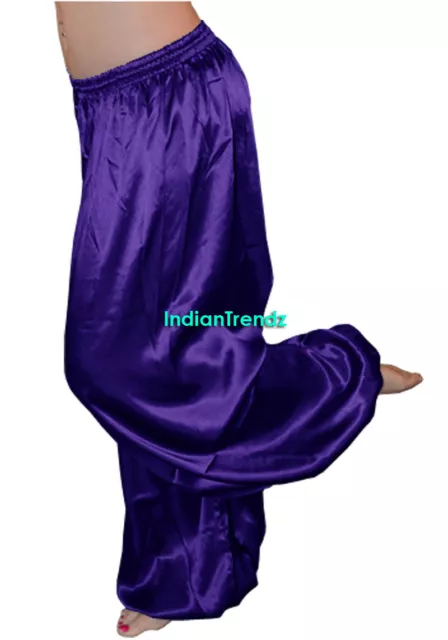 Women Satin Harem Pants Girl Yoga Belly Dance Costume Tribal Halloween Trousers