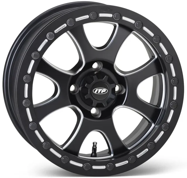 ITP Tsunami Beadlock Milled/Black ATV Wheel 14x7 4/137 (5+2) [14TSB118]