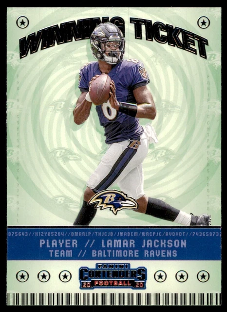 2020 Panini Contenders Winning Ticket Lamar Jackson Baltimore Ravens #Wt4