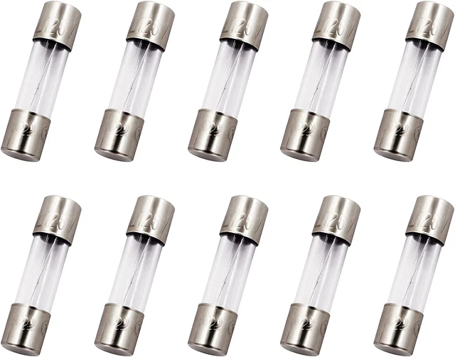 10 Pack F10AL Fast-Blow Fuse 10A 10Amp 125V Glass Fuses 0.2 X 0.78 Inch / 5 X 20