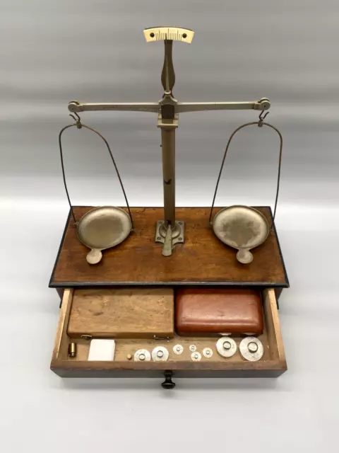 Feinwaage Juwelier Apothekerwaage Schlegel 1900 Präzisionswaage Antik