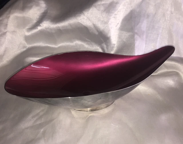 Reed & Barton Vintage Silver Plated Fuchsia Teardrop Dish 65 by John Prip MCM