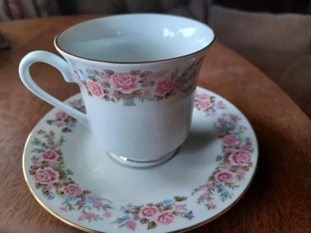 Vintage Tea Cup and Saucer Set Pink Roses Gold Trim Made In China