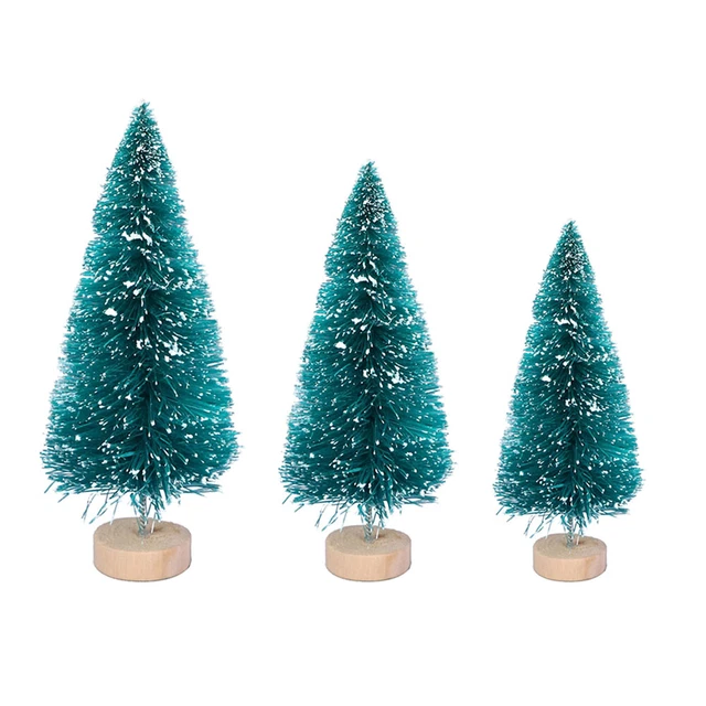 3 pz mini albero di Natale legni mini alberi gelo neve green