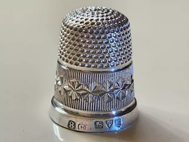 Antique Sterling Silver Thimble Made in England by Charles Horner c1922 EC