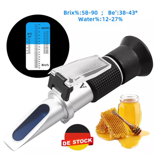 Refraktometer Honig Imker Wasser Zucker Baume Gehalt Brix: 58-92% Wasser: 12-27%