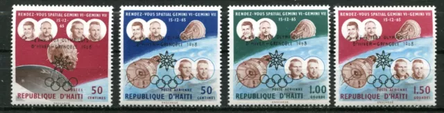 HAITI 1968, SPACE, GRENOBLE WINTER OLYMPICS, Scott 584, C296-C298, MNH