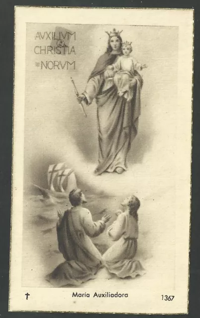 Estampa antigua Virgen Maria Auxiliadora andachtsbild santino holy card santini