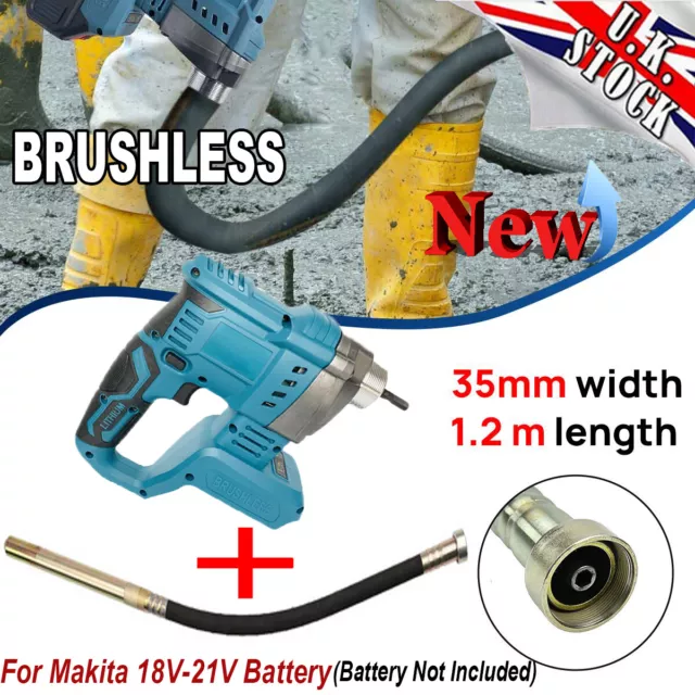 18V Electric Brushless Concrete Vibrator Vibrating Shaker For Makita Not Battery