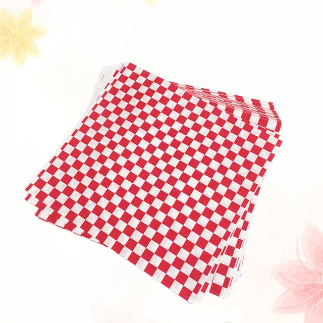 Carta Da Imballaggio Alimentare A Quadri Verde E Bianco – 100 Fogli 26x28 Cm, Antigrasso E Impermeabile Per Panini, Pizza E Formaggio
