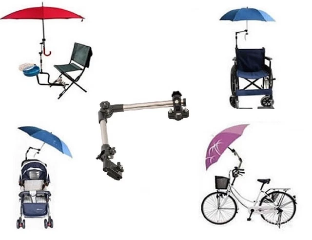 Schirmhalter für Fahrrad / Rollstuhl / Rollator / Kinderwagen / Angeln / Golf DE