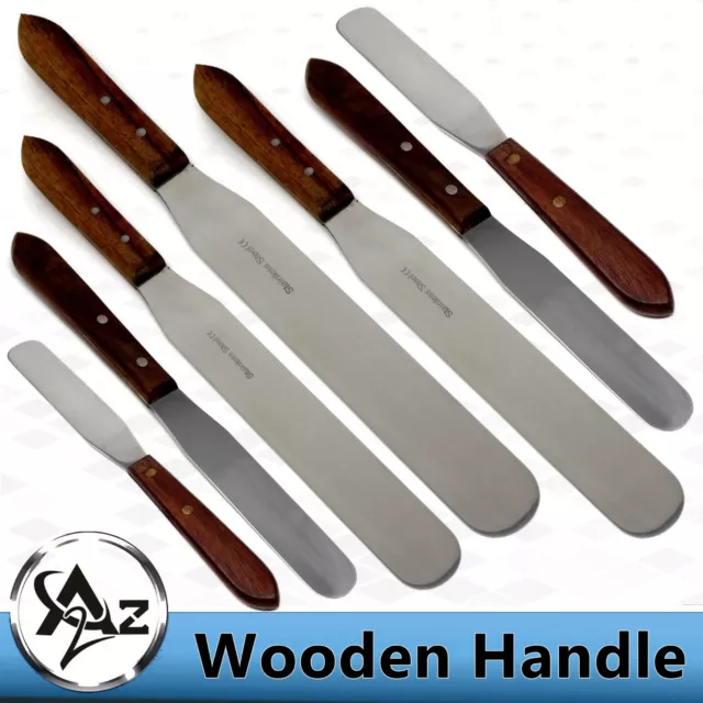 Stainless Steel Spatula Mixing Tool Investment Casting Jewelry - Wooden Handle