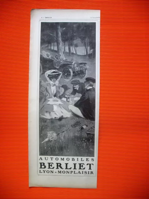 Publicite De Presse Berliet Automobile Illustration Vallet French Ad 1909