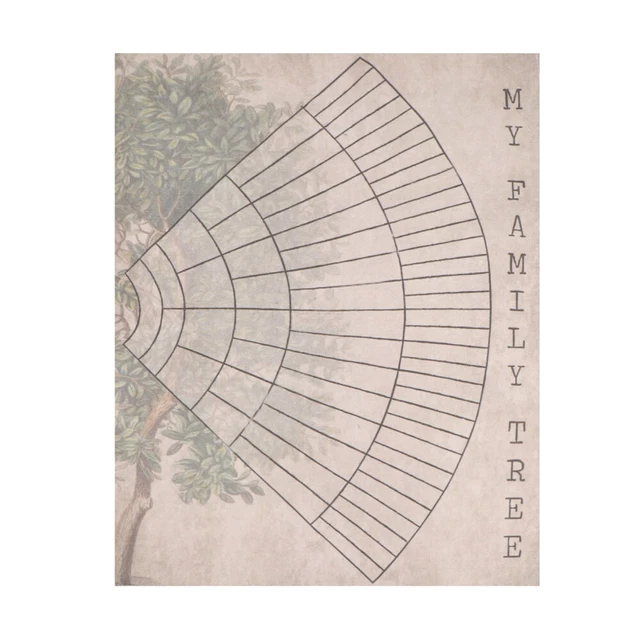 GENEALOGY FAN CHART Family Tree Chart Family Tree Diagram Handwriting ...