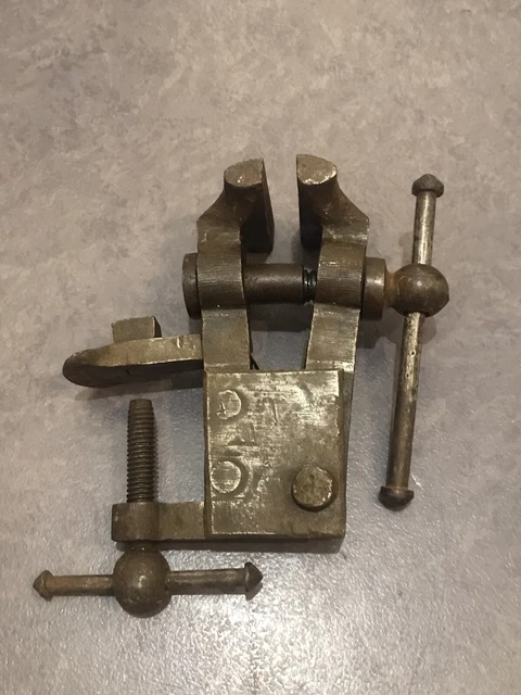 Étau De Serrage Ancien – Bijoutier, Horloger, Armurier – Outil Vintage Réglable En Acier
