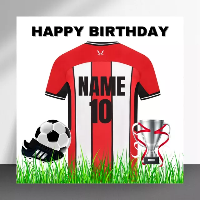 Personalised SHEFFIELD UNITED FC Football Shirt Birthday Card