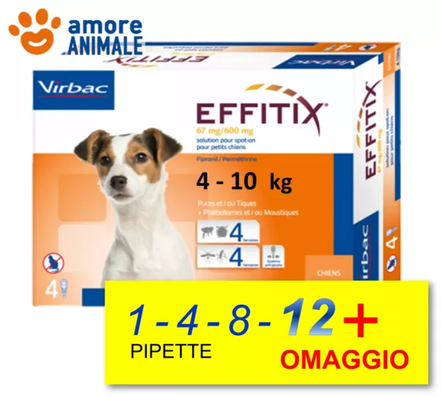 EFFITIX per cani da 4-10 kg - 1 / 4 / 8 / 12 pipette Antiparassitario Spot-On