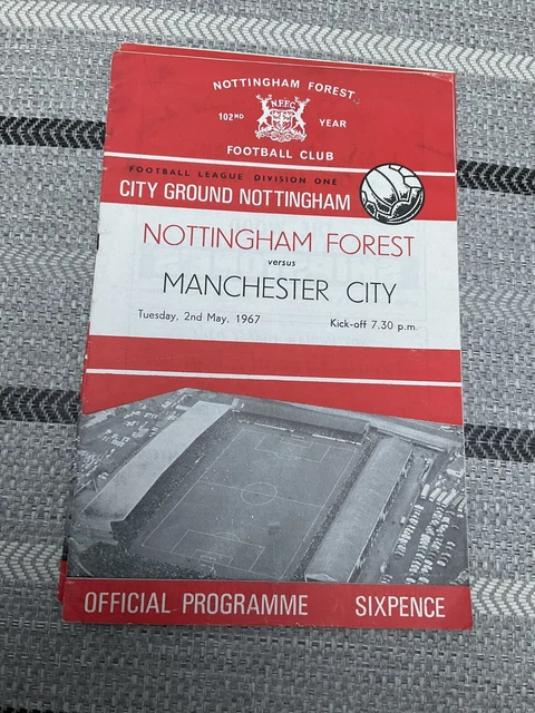 Best Price - NOTTINGHAM FOREST v MANCHESTER CITY 2nd May 1967 - Freepost
