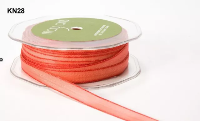 3/8 Inch Solid Two Tone Ribbon - May Arts - KN28 - Peach - 50 yards