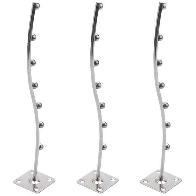 3X Wall Mount Waved Waterfall Hanger Rack 7 Beads Garment Display Hooks N1E3