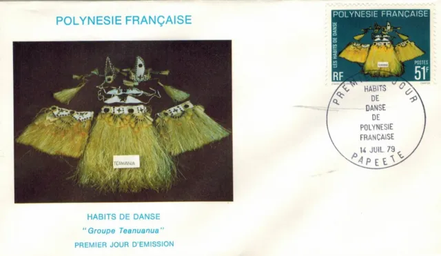1979.Papeete-Fdc Enveloppe 1°Jour**Habit de danse-Polynésie-Timbre-Yv.139
