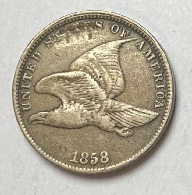 1858 Flying Eagle Cents, Small Letters, Die Marks, Last Year Produced, See Photo