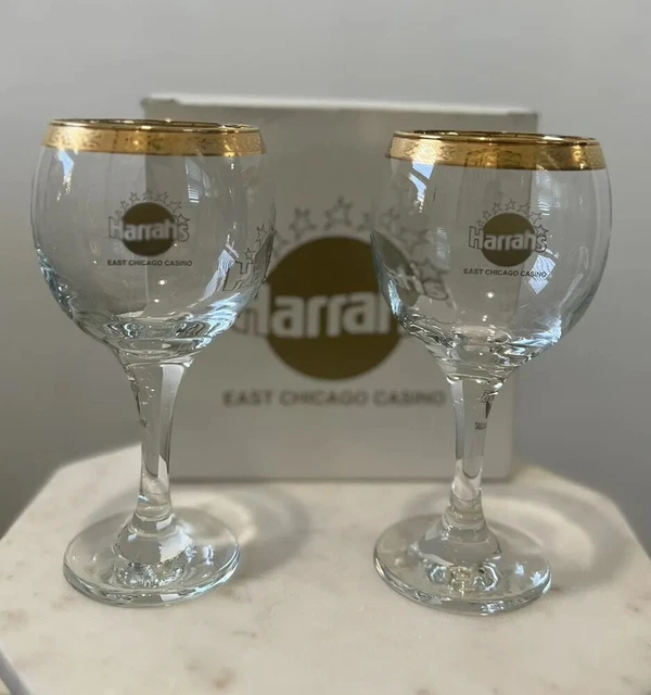 Vintage Farrah’s Casino Glasses 6-1/4" Tall