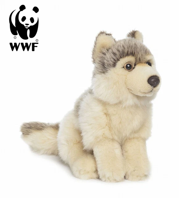 WWF ANIMAL EN Peluche Loup (15cm) Tissu Réaliste Prédateur Chien EUR 22