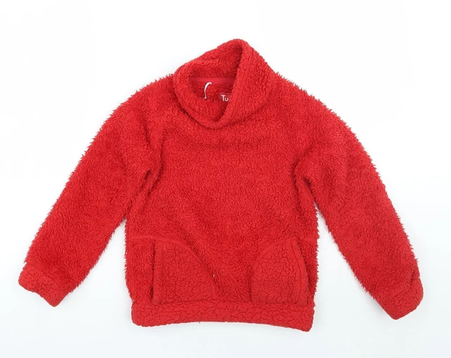 TU Girls Red Round Neck Polyester Pullover Jumper Size 9 Years