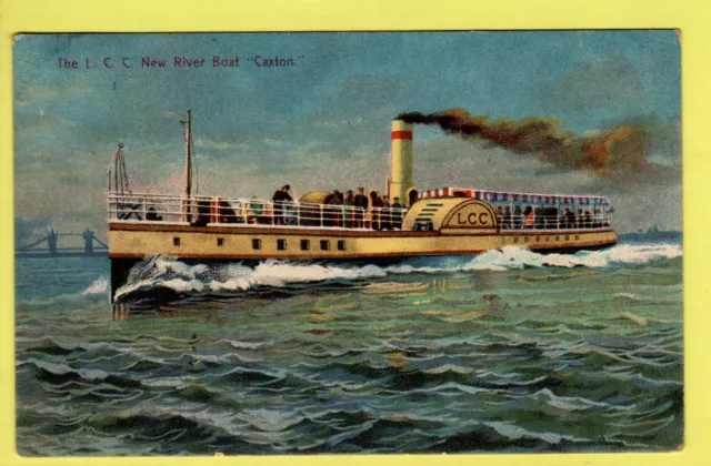 London - LCC New River Boat Caxton - E. S. London Postcard - 1906