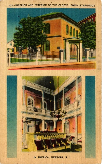 PC CPA JUDAICA, THE OLDEST JEWISH SYNAGOGUE IN AMERICA, Postcard (b20171)