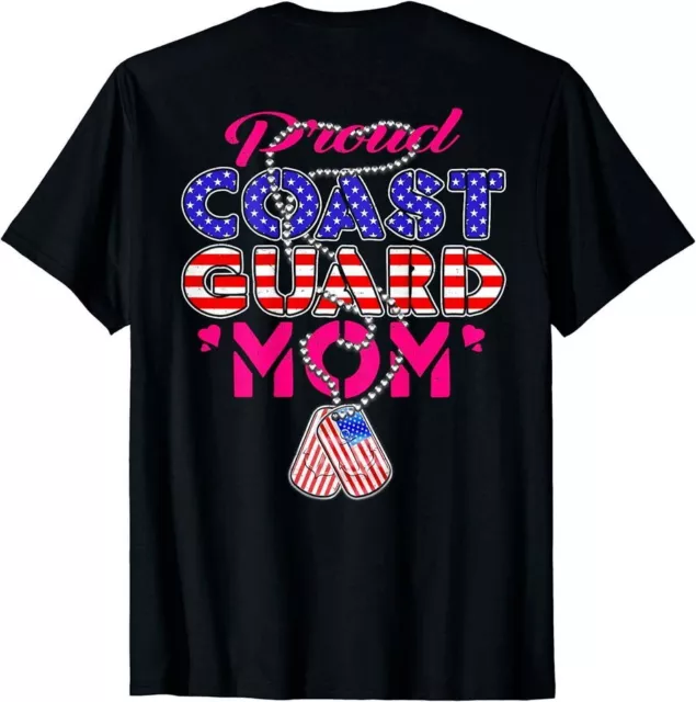 Proud US Coast Guard Mom Dog Tags Military Mother Gift T-Shirt