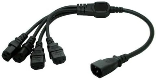 Eonvic IEC 320 C14 male to 4XC13 female Y type splitter power cord