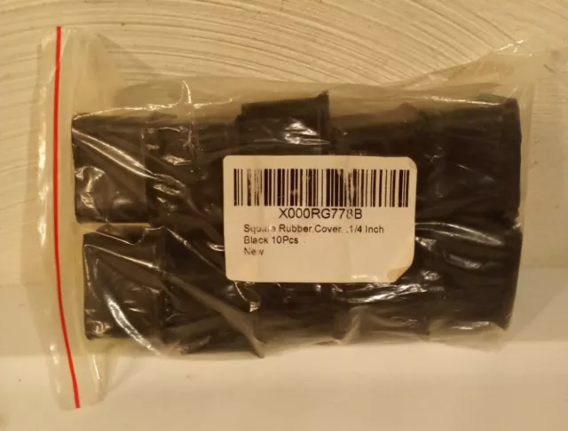 1 1/4" Square Black End Cap Pipe Post Rubber Cover (10) pack . Color is black .