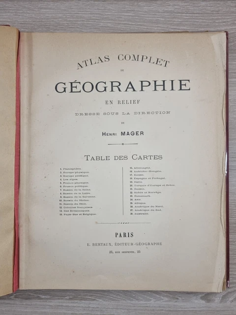 Atlas De Géographie Antique - Paris 1868 - 105+ Cartes Sur 60 Plaques - Cartes Colorées En Bon état