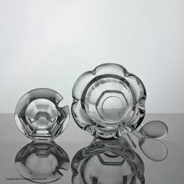 Baccarat crystal glass preserve pot or sugar bowl with spoon 3