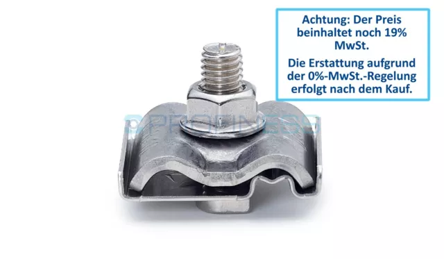 Dehn V2A Edelstahl Erdungsklemme NIRO für Profiness Photovoltaik Montagesystem