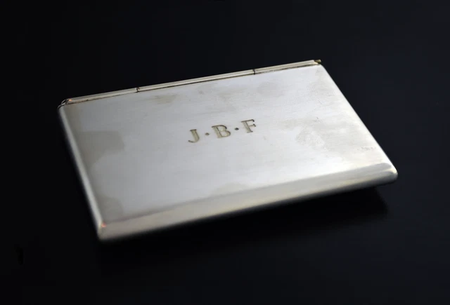 2001 Asprey & Garrard London Sterling Silver Envelope Business Card Holder Mono