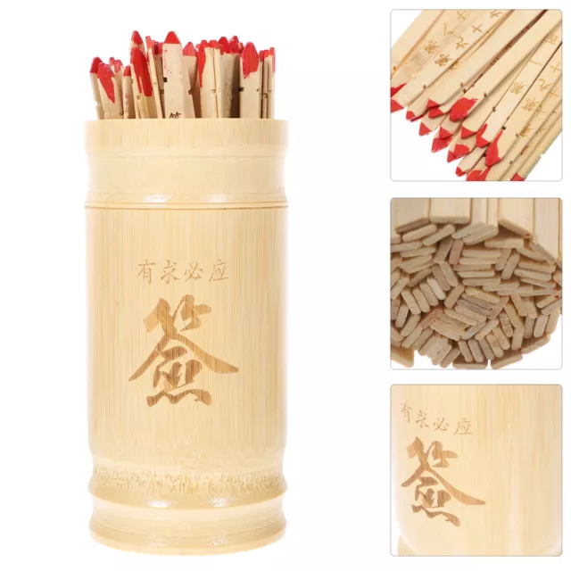 1 Set Divination Game Fortune Telling Sticks Bamboo Bucket Chinese Fortune