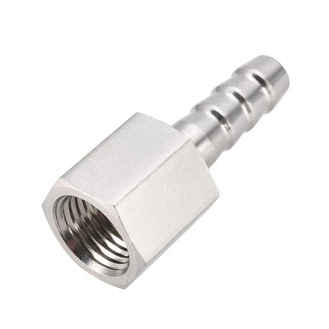 Inox Acier Tuyau Raccord Connecteur Adaptateur 8mm Barbelé x PT1/4 Tube 1Pcs
