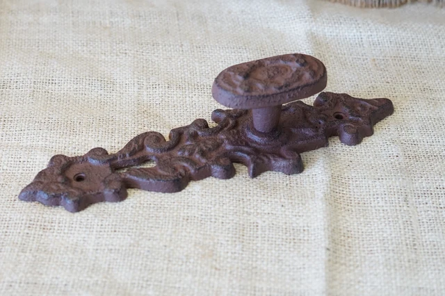 4 Cast Iron LARGE Antique Style FANCY Barn Handle Gate Pull Shed Door Handles 6
