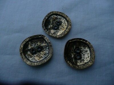 Duo gros boutons vintage camaieu bleu diamètre 3,3 cm ref 2581 