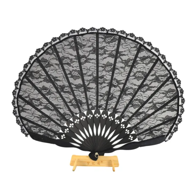 Japanese Handheld Fan Retro Fabric Fans Flower Lace Handheld Fan Foldable Fans