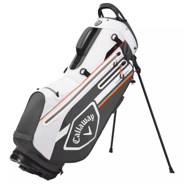 Callaway 2023 Chev Dry Waterproof Standbag Carrybag, Weiß / Grau / Orange