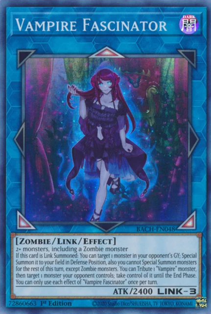 Yugioh! 1x Vampire Fascinator - BACH-EN048 - Super Rare - 1st Edition Near Mint