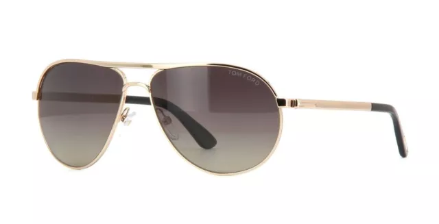 Tom Ford MARKO FT 0144 28D Rose Gold/Grey Brown Shaded Polarized Sunglasses 58mm