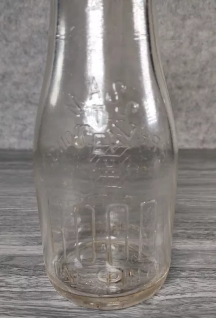 HP Hood & Sons Dairy Experts Pint Size Glass Milk Bottle Boston Mass 1924 OJ Cap 3