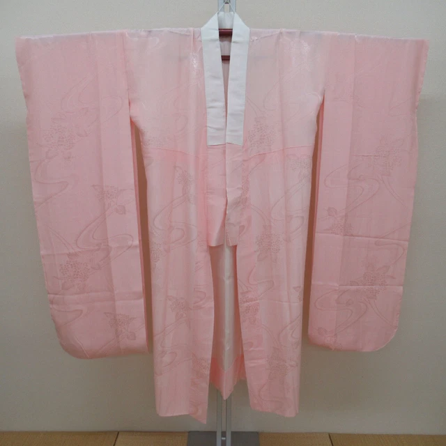 Juban Kimono inner wear For Furisode Silk Hydrangea pattern Pink 50.4inch