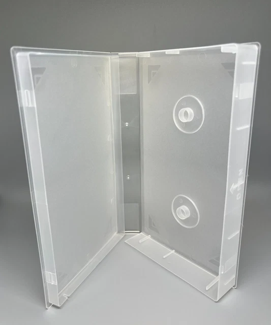 2 Pcs Clear Vhs Case Video Box Library Case With Hub,  Full Sleeve, Psv14Hub